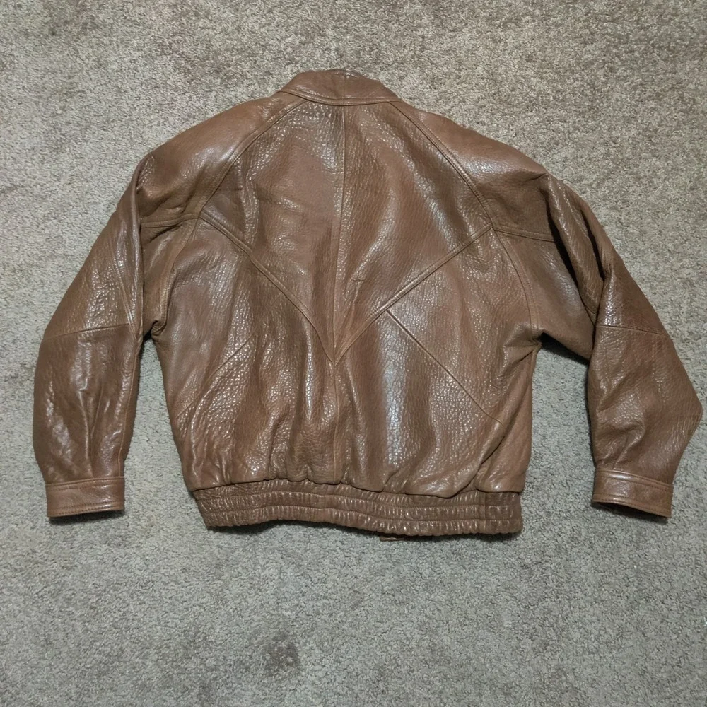 Vintage Skins by Tora Super Soft Leather Jacket Brown 70s Bomber Groovy Men's XL